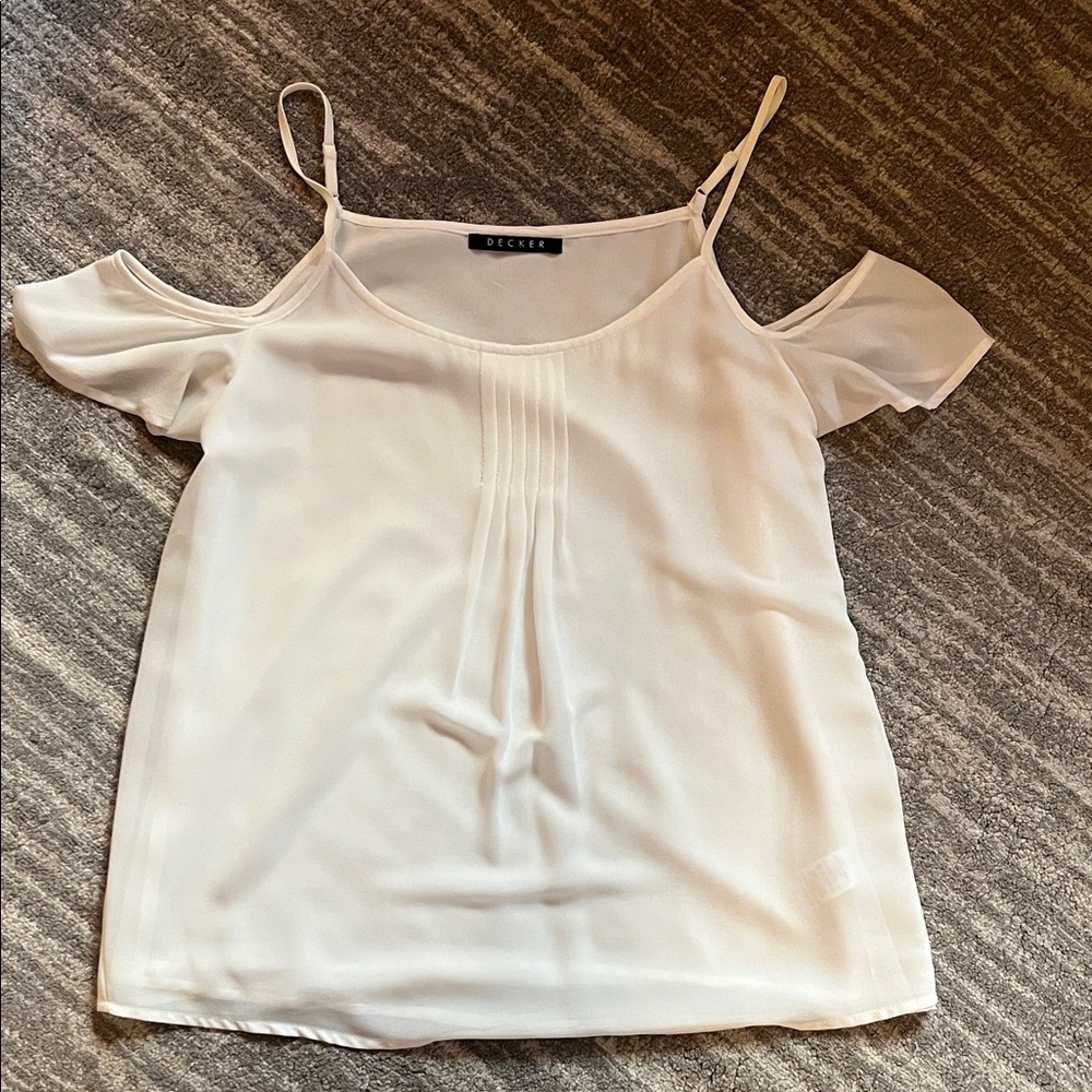 White Cold Shoulder Top